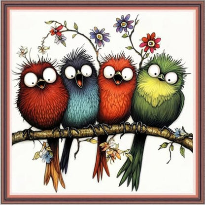 Dooxvey Cross Stitch Kits for Adults Beginners,Full Range of Cross-Stitch Stamped Kits Needlepoint Kits for Beginners Embroidery Kits 11CT Cross Stitch Patterns-Four Rainbow Birds 18x18 inch by DooxveyStampedEmbroideryKit