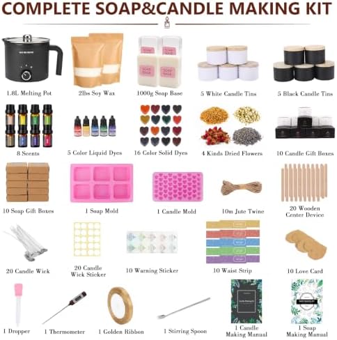 BISWYLBLJ Candle & Soap Making Kit for Adults,Complete DIY Craft Gift Kit - Image 2