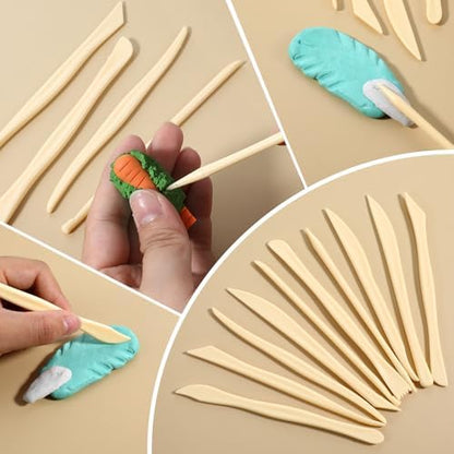 AOZUO 10PCS Double-Ended Clay Sculpting Tools, Plastic Polymer Clay Modeling Tools Ceramic Pottery Carving Tools for Cutting Embossing Smoothing Shaping Molding - Image 3