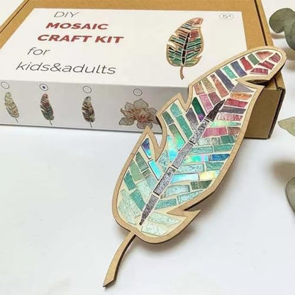 sjljzxd 3PCS Craft Kits for Adults, Mixed Colour Leaf Mosaic Kit, Creative DIY Colourful Home Decoration Mosaic Tiles for Crafts, Glass Mosaic Pieces Kit Mosaic Making Supplies Puzzle (3) by sjljzxd