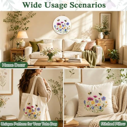 Louise Maelys Embroidery Kit for Beginners, Wildflower Bee Embroidery Kit - Image 7