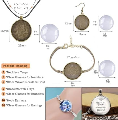 J6QIHANG Pendant Trays Set with Glass Cabochons for Jewelry Making - Image 6