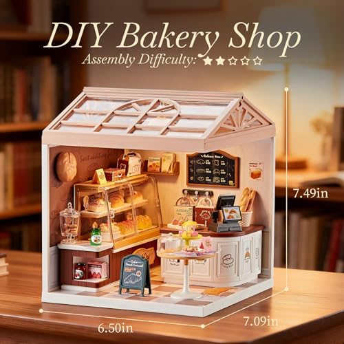 Bakery Shop Miniature House Kit, 87-Piece Dollhouse for Kids 8+ - Image 2