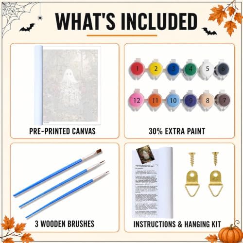 Mandun Halloween Ghost Paint by Numbers Kit for Adults, 16x20 inch - Image 5