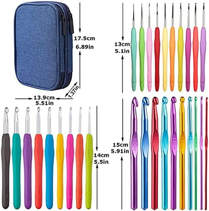 100pcs Crochet Hooks Set in Case Ergonomic Soft Grip Handles Weave Yarn Knitting Needles Kit and Crochet Needle Accessories Crochet Kit Complete Crochet Set for Beginners and Experiecced Crochet Lover - Image 2