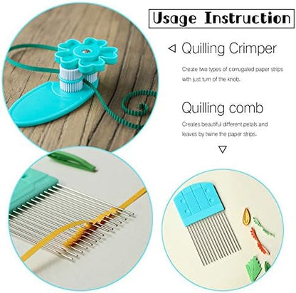 IMISNO DIY Quilling Kit with Paper Crimper, Tools&Strips for Beginners - Image 2