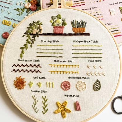 Myfilicity Embroidery Beginners Stitch Practice kit, 3 Embroidery Starter Kits, Learn 30 Different Stitching Techniques for Craft Enthusiasts to Hand-Stitch Fabric and Learn Embroidery Skills… - Image 6