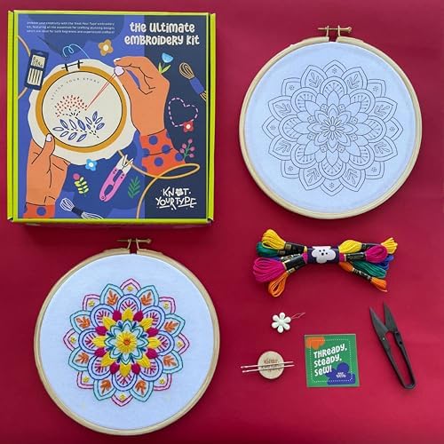 KNOT YOUR TYPE Mandala DIY Embroidery Kit | Beginner Friendly Kits with All Stitching Materials | Hand Embroidery Kit for Adults | Perfect for Gifting DIY Kit, Hobby Kit - Image 2