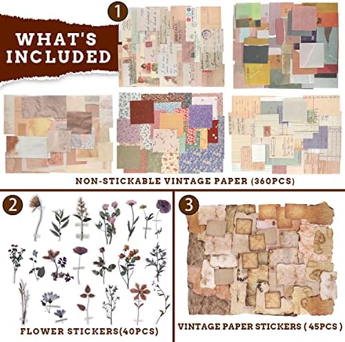 GNILLKO 445 PCS Vintage Scrapbook Supplies Kit - Image 6
