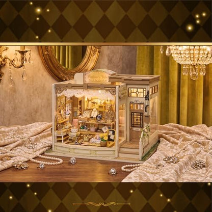 CUTEROOM DIY Miniature House Building Kit, Dollhouse Kit for Adults, Realistic Mini House Building Model Kit, Creative Crafts Home Decor Gift - Vitrine's Tale - Image 3
