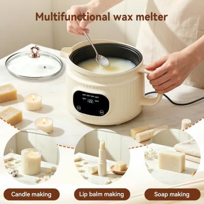 NAUQUOHZ 61 Oz Wax Melter Pot,6 Temp Presets for DIY Candle Making - Image 6