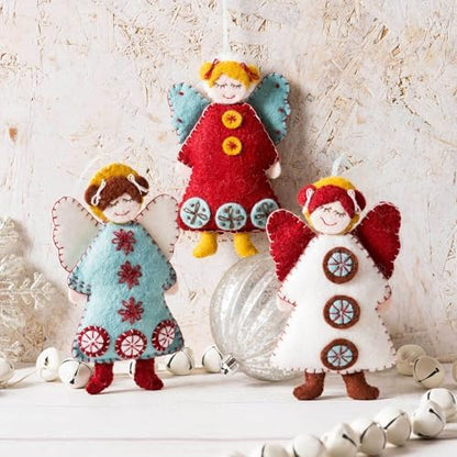 Wizardi Beginner Felt Craft Kit for Adults - Scandinavian Angels. Fantasy Felting Kit 10x12cm. Felting Tools. Wool Felting Supplies. Wool Felt. ANGEL3F Corinne Lapierre - Image 2