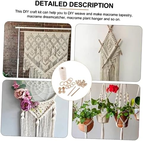 PRETYZOOM Macrame Tapestry Craft Kit Complete DIY Tapestry Material Kit Macrame Cords for Adults Home Adornment - Image 7