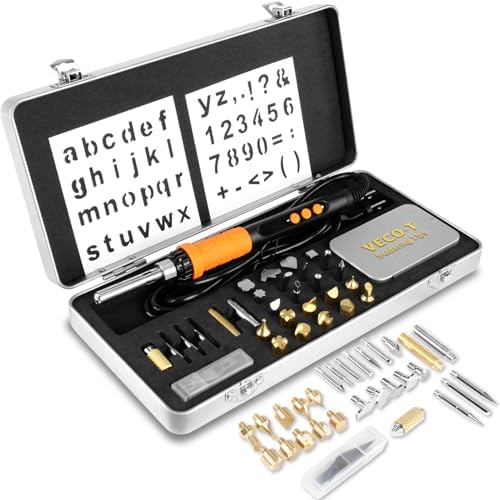 Upgrade 40Pcs Wood Burning Kit, Craft Pyrography Tools for Beginners, Adults, Engraver, Carver, Adjustable Temp Wood Burning Pen, Ideal for Woodworking, Carving and Leather Craft by VECO-T