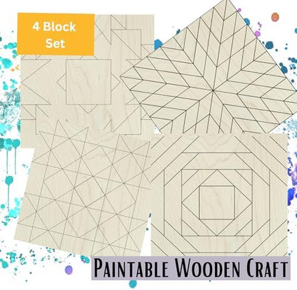 Barn Quilt Kit to Paint, Geometric, Farmhouse Wall Art DIY - Image 3