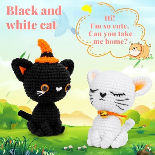 Pnytty 2Pcs Cat Crochet Starters Kits for Adult, Crochet Kit for Beginners - Image 6