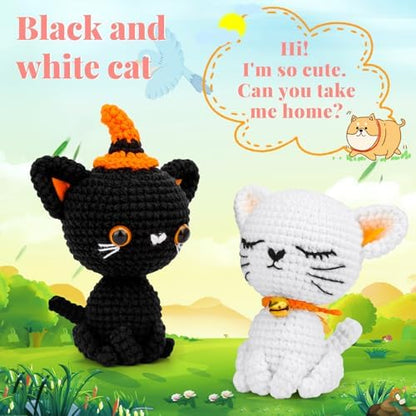 Pnytty 2Pcs Cat Crochet Starters Kits for Adult, Crochet Kit for Beginners - Image 6