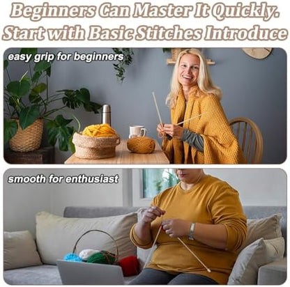 WEBEEDY Knitting Kit for Beginners Adults, Hat Scarf Glove Knitting Starter Kit Complete Beginners Knit Set with Yarn, Knit Needles, Easy to Follow Instruction for Crocheting Accessories Gift - Image 3