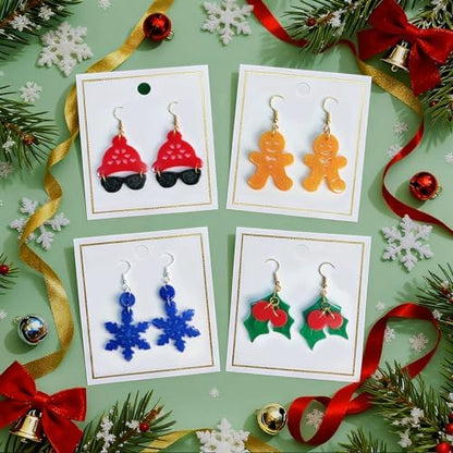 Christmas Themed Resin Earring Molds with Hole and Hooks Rings - Image 4