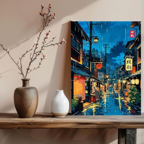 xcemhil Japanese Tokyo Paint by Numbers Kit for Adults Beginner, Paint by Numbers for Adult, Acrylic Paint by Number Kits Suitable for Home Wall Art Decor Gifts 16x20 Inch - Image 2