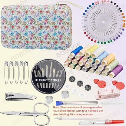 Bobode Printing Floral Travel Sewing Kit with 130 PCS Sewing Accessories - Image 3