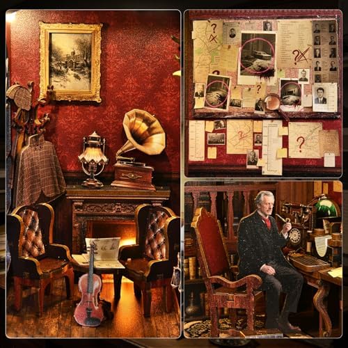 TOYQI Book Nook Kit for Adult, DIY Miniature Dollhouse Kit,Detective Agency - Image 4