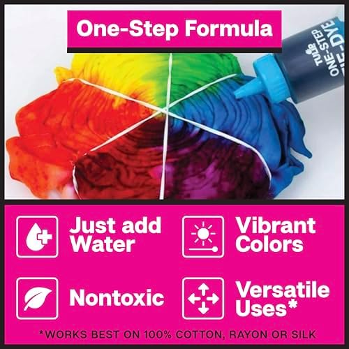 Tulip One-Step Tie Dye Kit, Large Group Activity, Gift, 14 Vibrant Colors, Permanent Fabric Dye, Easy Clean-up, 18 Prefilled Full-Size Bottles and Tools - Image 4