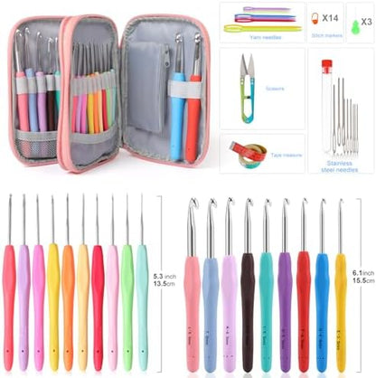 Vodiye 21 Sizes Ergonomic Crochet Hooks Set with Case, 0.5-10.0mm - Image 2