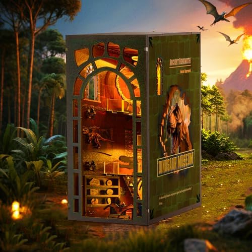 Book Nook Kit - DIY Miniature Museum Dollhouse & Tiny House 3D Wooden Puzzle, Creative Bookshelf Decor with LED-Accented Design, Gifts for Adults, Teens, Home Library & Hobby Crafts - Image 6