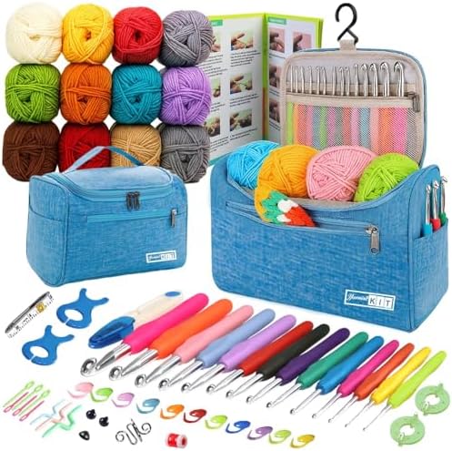 Yarniss Crochet Kits for Beginners,Learn to Crochet Set with Bag,Turquosie by Yarniss