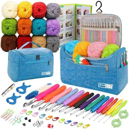 Yarniss Crochet Kits for Beginners,Learn to Crochet Set with Bag,Turquosie by Yarniss