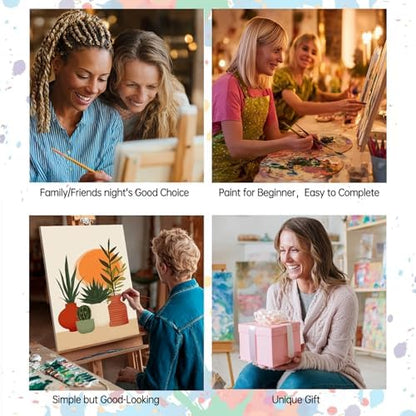 Tropical Plants Park Art 6 Packs Paint by Number Kits for Adults Beginners,Green Succulent Plants Paint by Number,Cactus Botanical DIY Oil Paintings on Canvas Frameless Home Wall Decor 8 x11.8 inch - Image 6