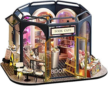 DIY Miniature Dollhouse Kit with Furniture Plus Dust Proof for Teens Adults by TuKIIE