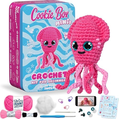 Cookie Box Crochet Kit for Beginners, Squid Inky by CookieBox