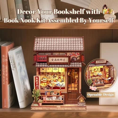 Fsolis Book Nook Kit Japanese Miniature Fan Shop - Image 4