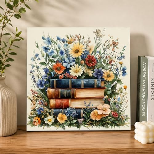 AUKELHJ Framed Paint by Numbers Kit for Adults, Book, 10x10 inch - Image 2