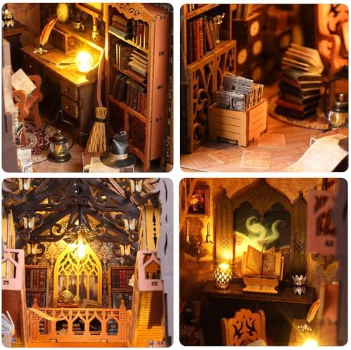 DIY Book Nook Kit, Miniature Dollhouse Booknook Kit with Light, Magic Store - Image 3
