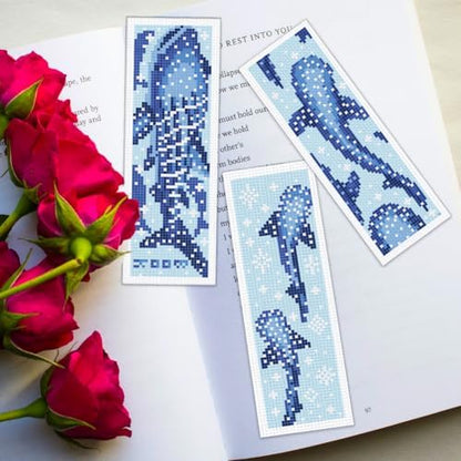 ORIGACH 6 Set Whale Shark Cross Stitch Bookmark Kit for Beginner - Image 6