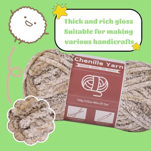 LUNARM Chenille Yarn for Crochet Knitting Chunky Blanket Velvet Yarn - Image 4
