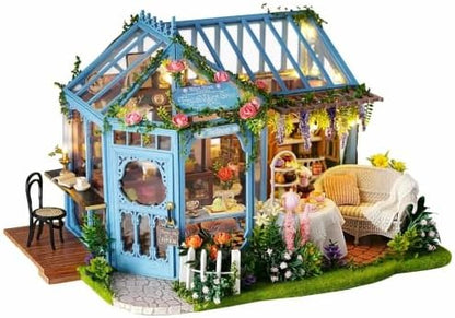 Wizardi Miniature House Kit - Rose Garden Tea House DIY Dollhouse Kit - Image 3