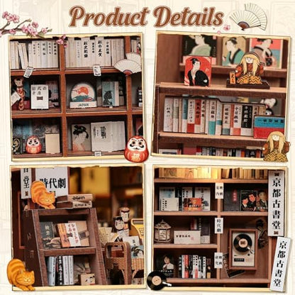 CUTEBEE Book Nook Kit - Japanese Kyoto Bookshop for Adults - Image 4