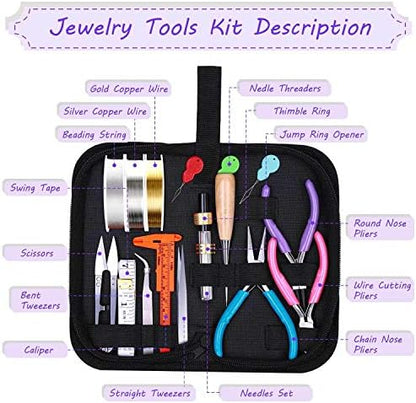 shynek Jewelry Making Kit - Adults Supplies with Tools, Wires, Findings & Charms for Making & Repair - Image 2