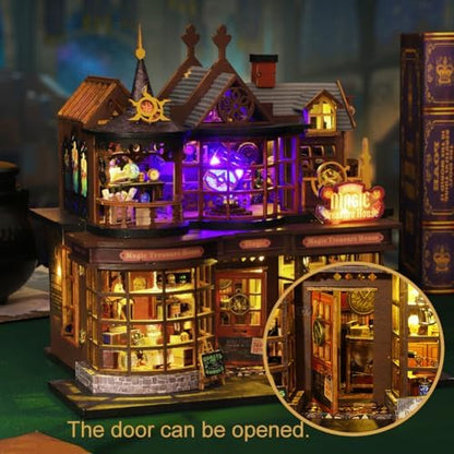 DIY Miniature House Kit,Tiny House Kit with Musical Movements 3D Wooden Dollhouse Miniature Kit for Adults,Wooden Crafts Miniatures Architectural Model Kits Birthday Home Decor (Without Dust Cover) - Image 5