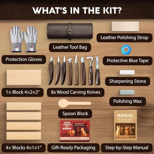 75 Wood Carving Kit for Beginners - Gift Ready Whittling Kit Set 32pcs - Image 3