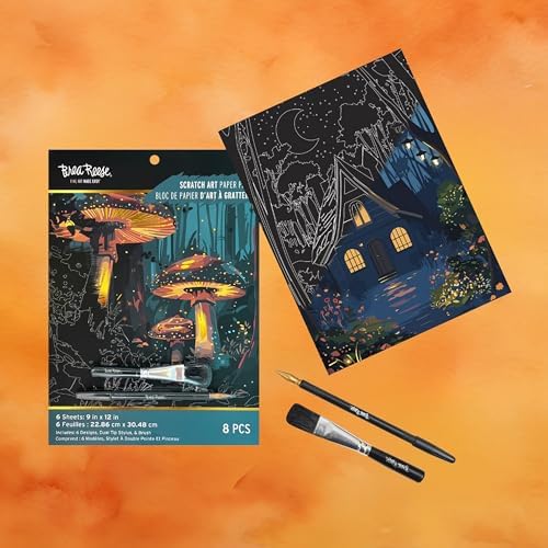 Brea Reese Magical Forest Scratch Art Paper Pad, 6 Metallic Craft Pages - Image 4