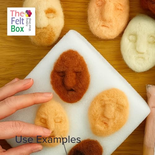 The Felt Box Needle Felting Wool – Skin Tone Shade Pack 100g / 3.5oz – Short Fiber Carded Batts for Core & Finish – DHG Processed Sheep Wool ~27 Microns – Perfect for Dolls Animals People & Crafts - Image 6