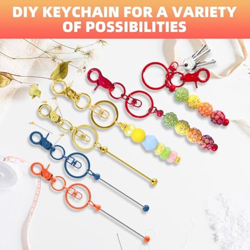 72 Pcs Beadable Keychains Bars bulk - 36 Colorful DIY Metal Beaded Keychain Making Kit + 36 Bags Included, Bead Keychain Supplies,Blank Key Chain, Perfect for Women, Men, Mother's Day, Birthday Gift - Image 5