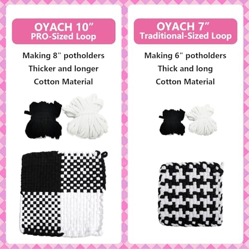 OYACH 10inch Cotton Potholder Weaving Loom Refill Loops,440 Potholder Loops - Image 6