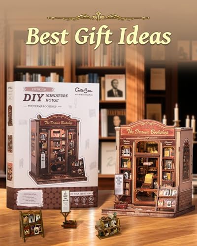 CUTEBEE Book Nook Kit, DIY Miniature House Kit for Adults, Bookshop Booknook - Image 5