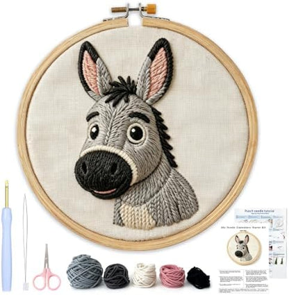 AohaiNova Punch Needle Kit for Adult Beginners,Punch Needling Set Donkey by Unknown